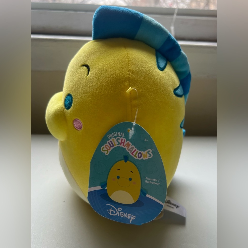 Flounder 7 Inch Disney Little Mermaid Plush Squishmallow Brand New Kellytoy - Picture 4 of 6